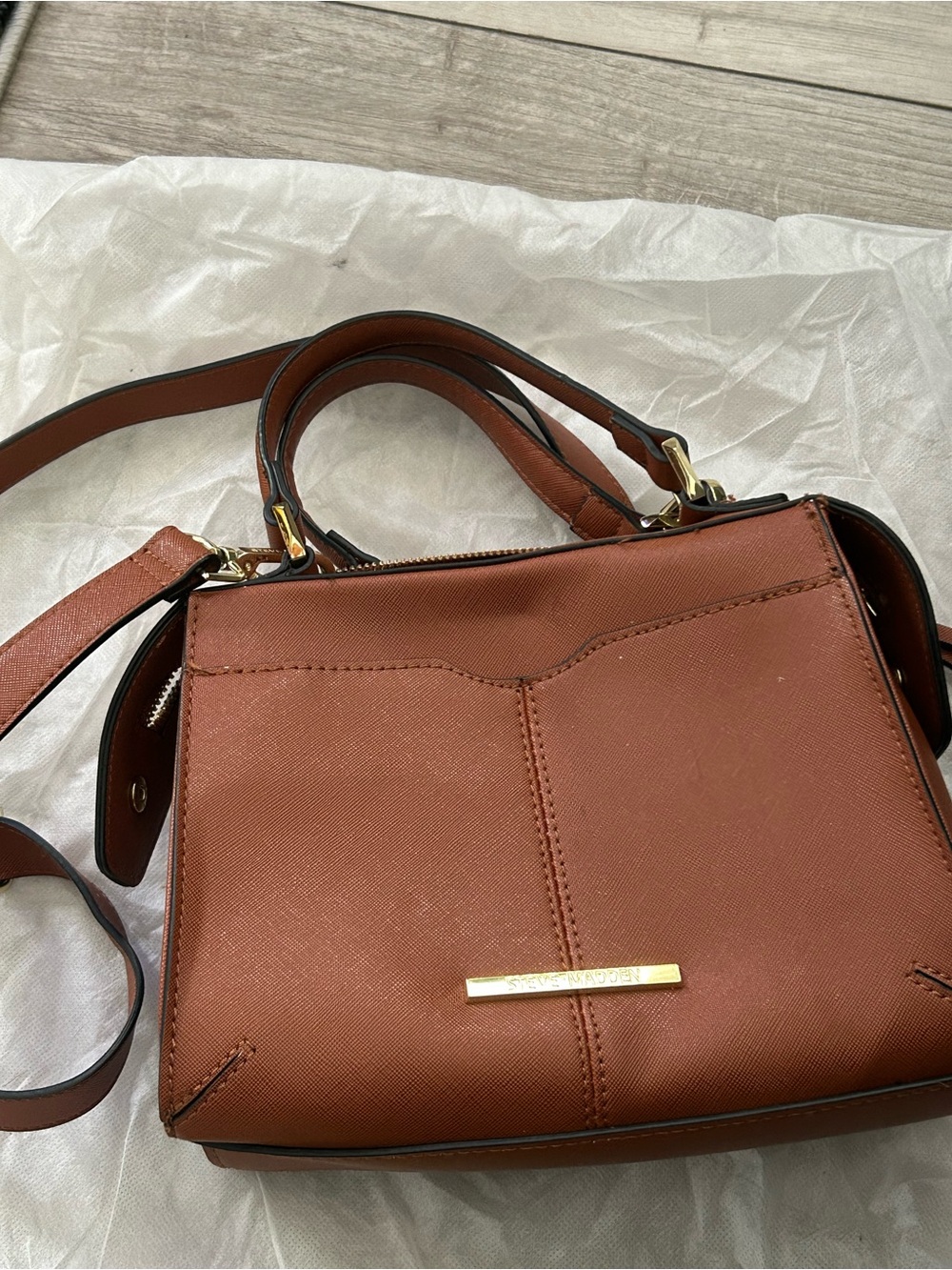 Brown Structured Top-Handle Women’s Satchel